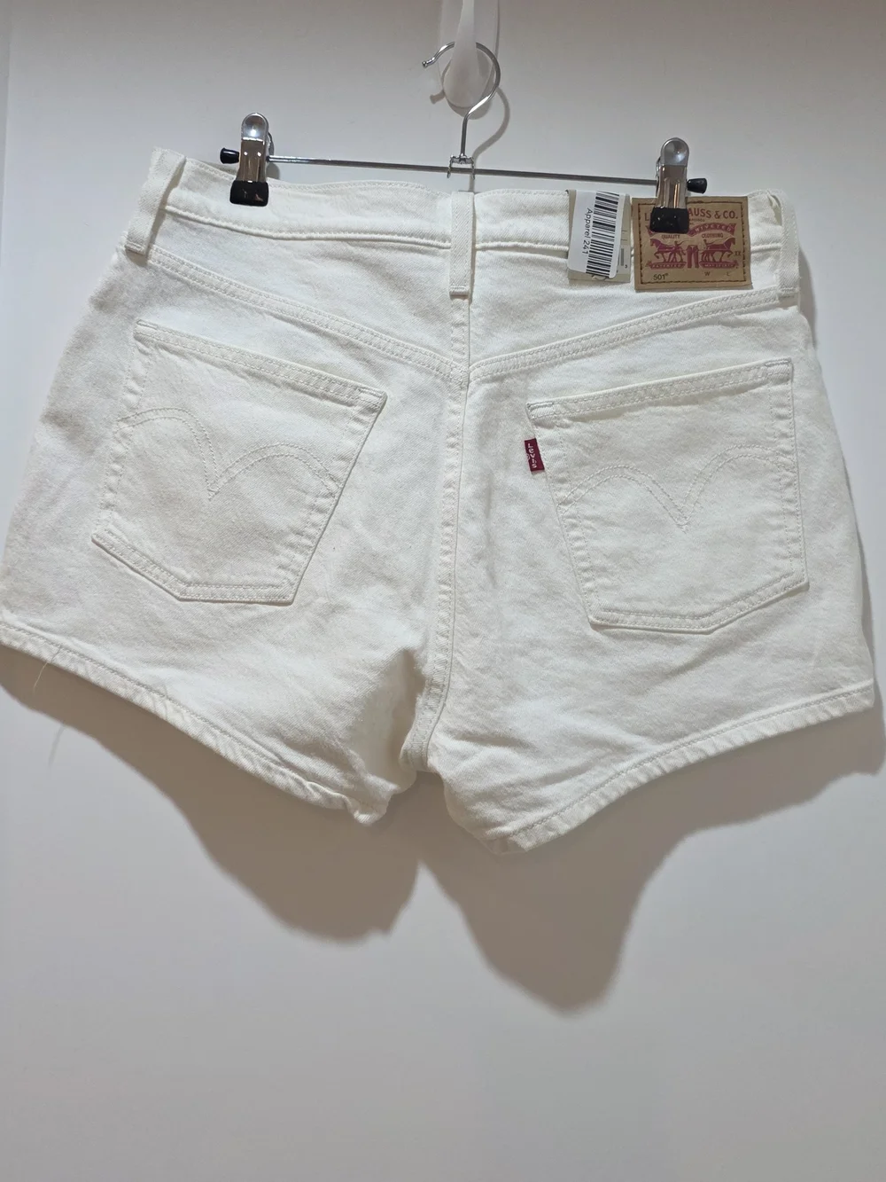 Levi's White High-Rise Denim Shorts